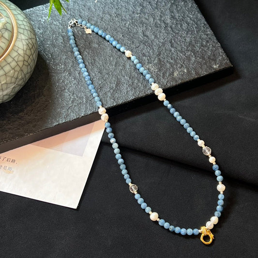 Fashion Aquamarine Clavicle Necklace - jewelry - weilin.com