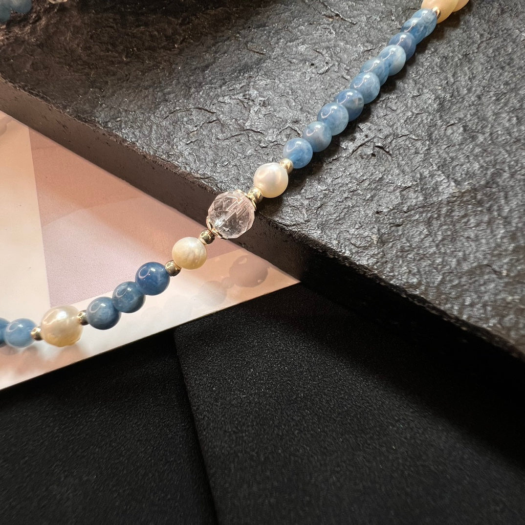 Fashion Aquamarine Clavicle Necklace - jewelry - weilin.com