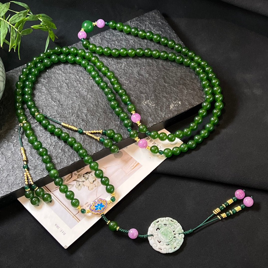 Fashion Aventurine Crossbody Necklace - jewelry - weilin.com