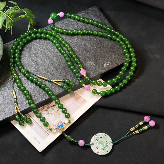 Fashion Aventurine Crossbody Necklace - jewelry - weilin.com