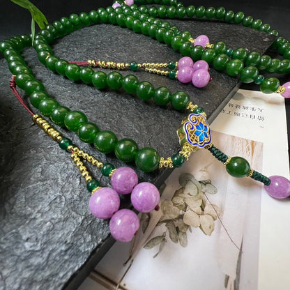 Fashion Aventurine Crossbody Necklace - jewelry - weilin.com