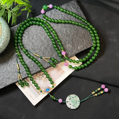Fashion Aventurine Crossbody Necklace - jewelry - weilin.com