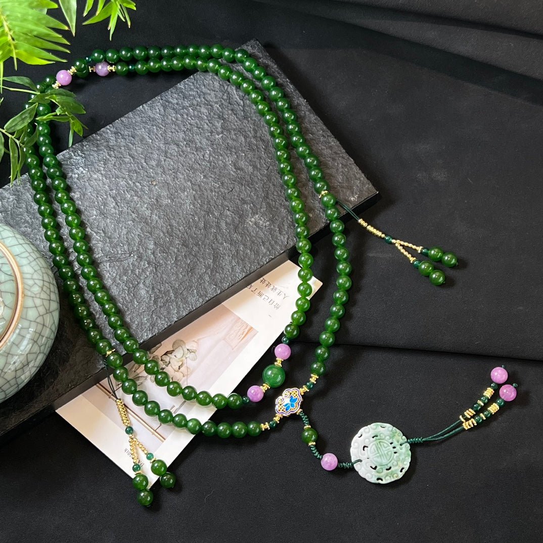 Fashion Aventurine Crossbody Necklace - jewelry - weilin.com