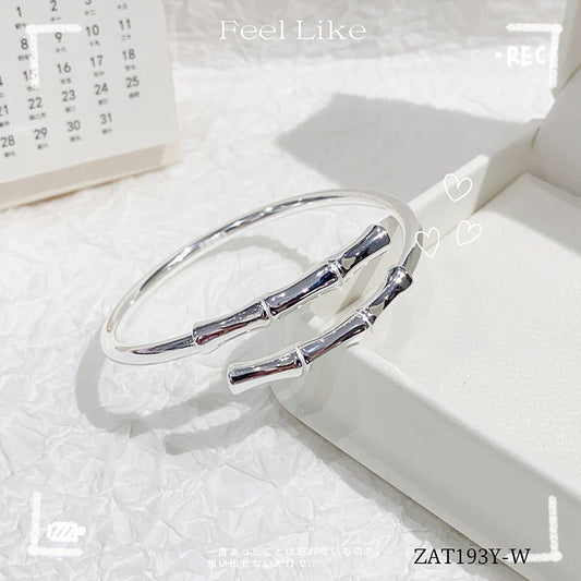 Fashion Bamboo Flash Sand Silver Bracelet - jewelry - weilin.com