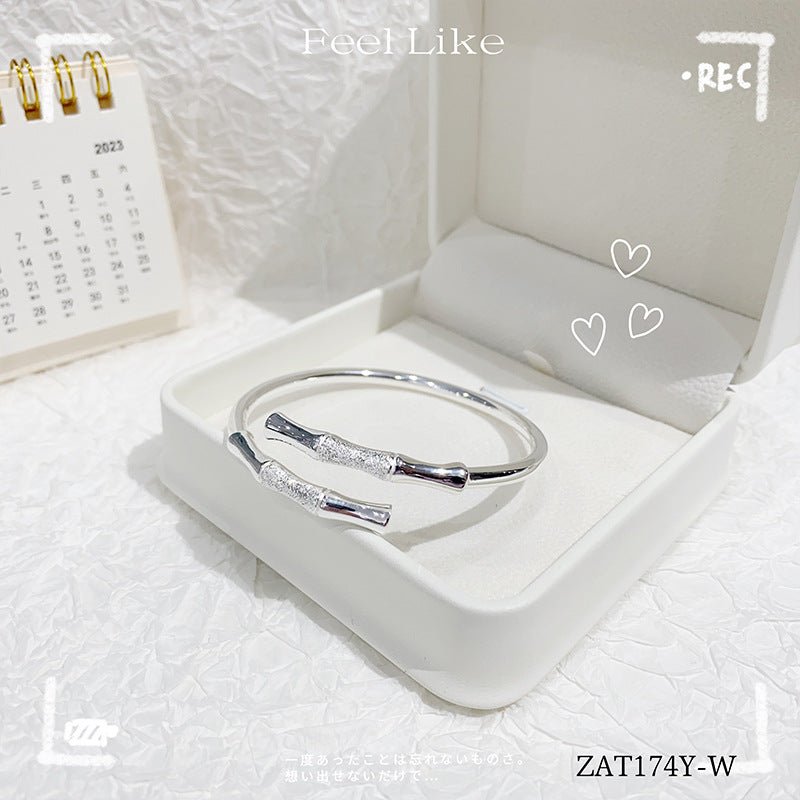 Fashion Bamboo Flash Sand Silver Bracelet - jewelry - weilin.com