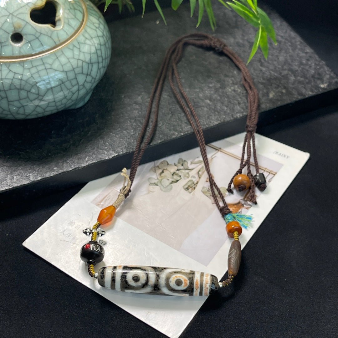 Fashion Braided Dzi Bead Clavicle Necklace - jewelry - weilin.com