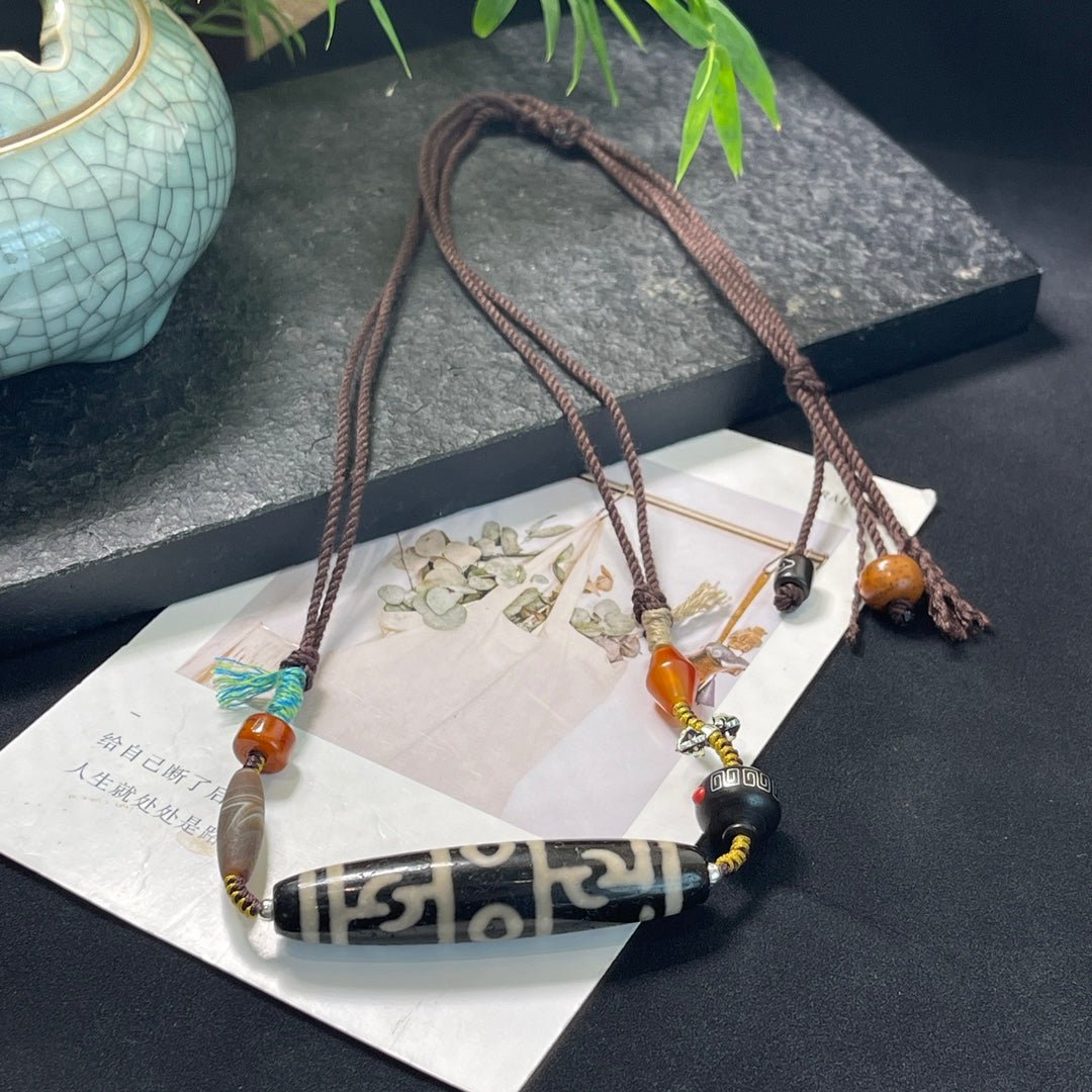 Fashion Braided Dzi Bead Clavicle Necklace - jewelry - weilin.com