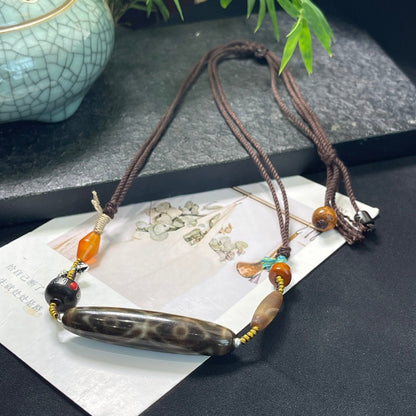 Fashion Braided Dzi Bead Clavicle Necklace - jewelry - weilin.com