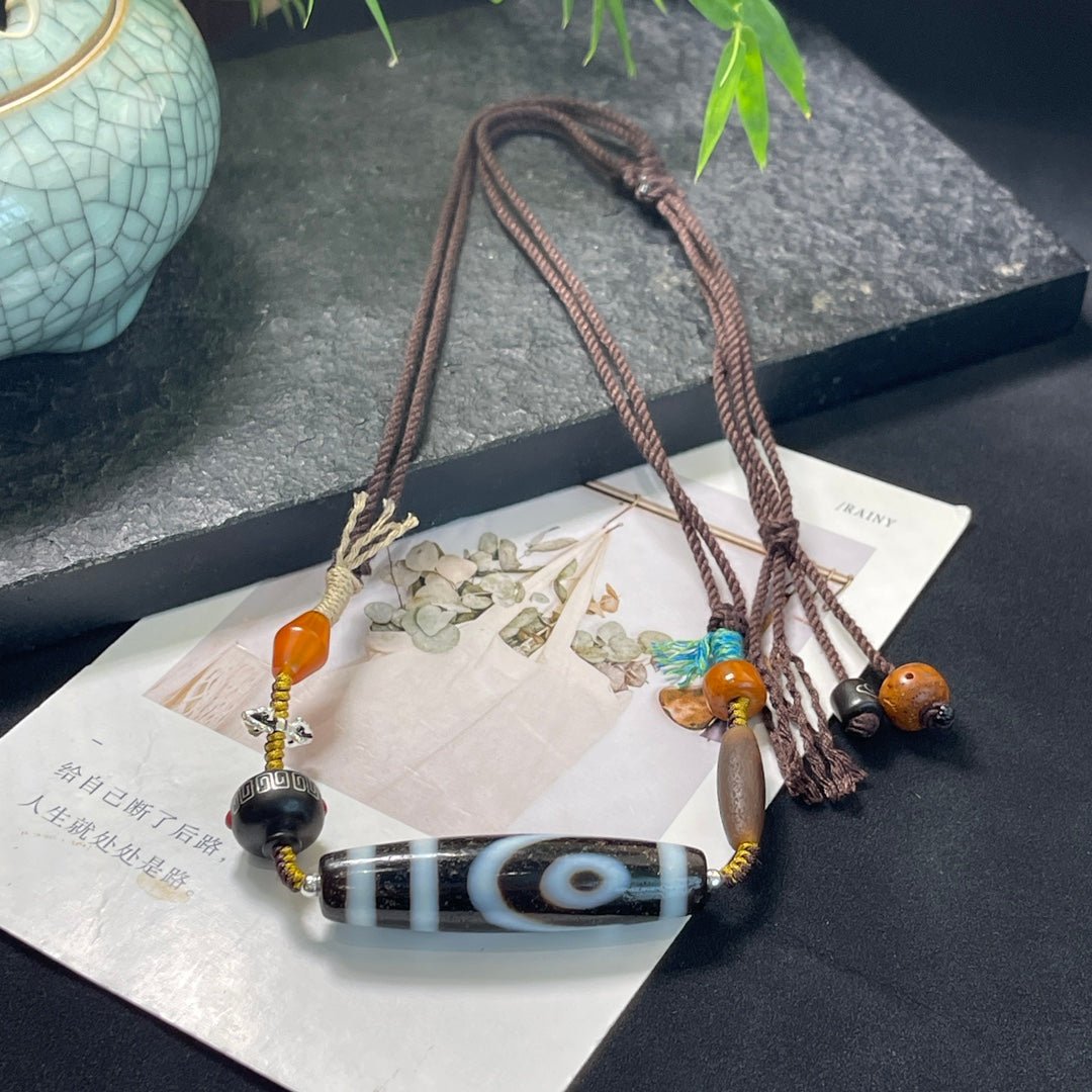 Fashion Braided Dzi Bead Clavicle Necklace - jewelry - weilin.com