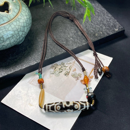 Fashion Braided Dzi Bead Clavicle Necklace - jewelry - weilin.com