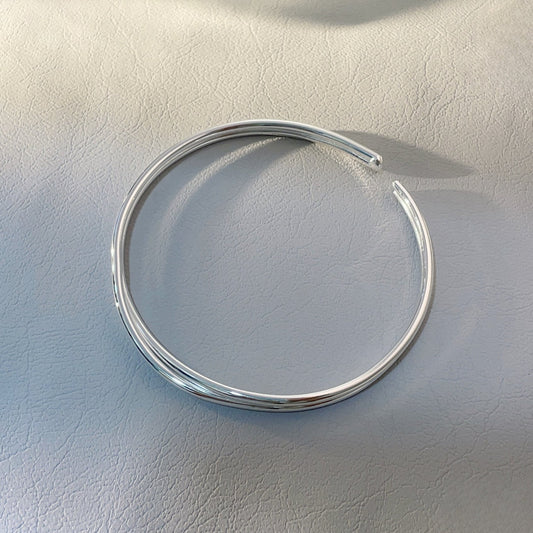 Fashion crossover sterling silver bracelet - jewelry - weilin.com