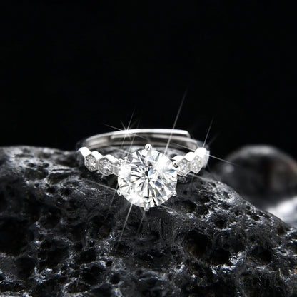 Fashion design beehive nest single grain cubic zirconia ring - jewelry - weilin.com