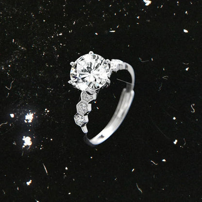 Fashion design beehive nest single grain cubic zirconia ring - jewelry - weilin.com