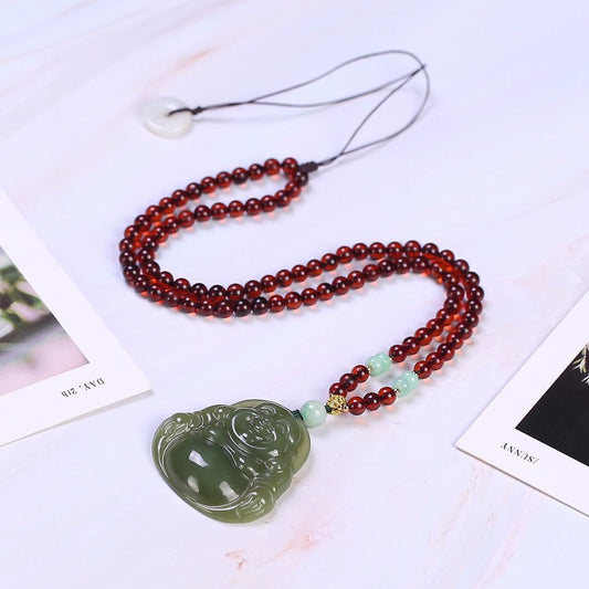 Fashion natural Hetian jade Buddha necklace - jewelry - weilin.com