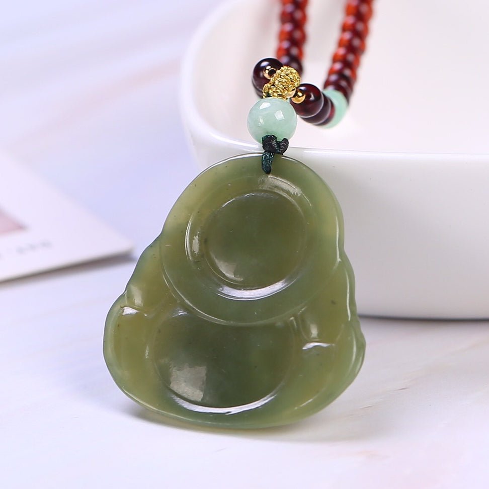 Fashion natural Hetian jade Buddha necklace - jewelry - weilin.com