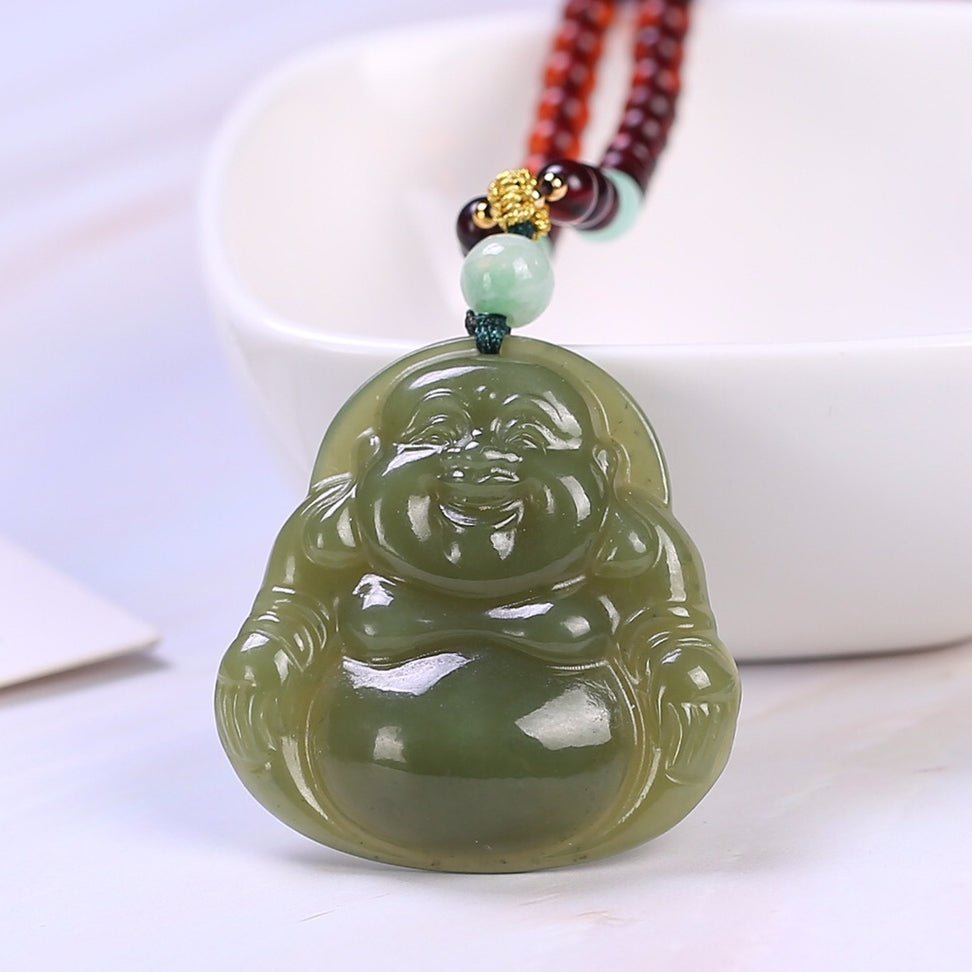 Fashion natural Hetian jade Buddha necklace - jewelry - weilin.com
