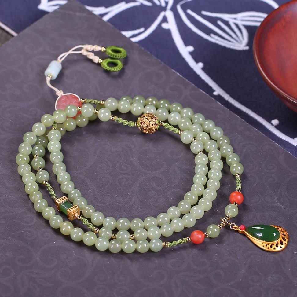Fashion natural yellow mouth Hetian jade necklace - jewelry - weilin.com