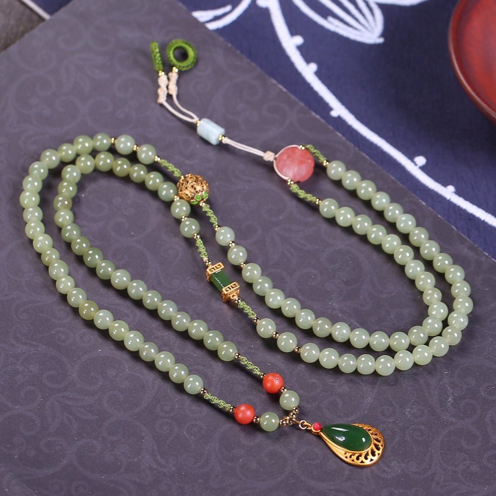 Fashion natural yellow mouth Hetian jade necklace - jewelry - weilin.com