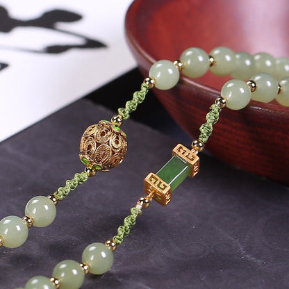Fashion natural yellow mouth Hetian jade necklace - jewelry - weilin.com