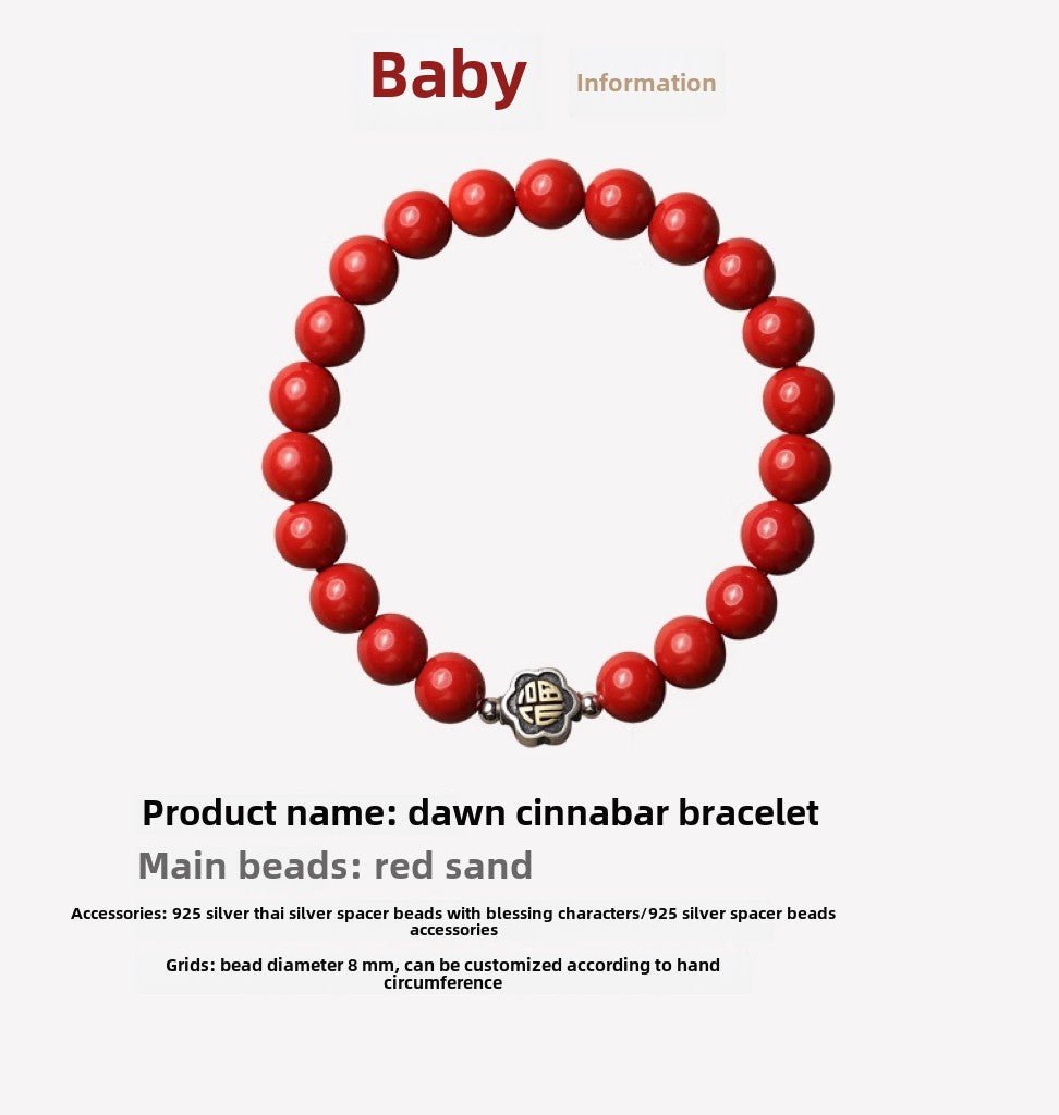 Fashion new national style cinnabar red sand bracelet sterling silver blessing bracelet - jewelry - weilin.com