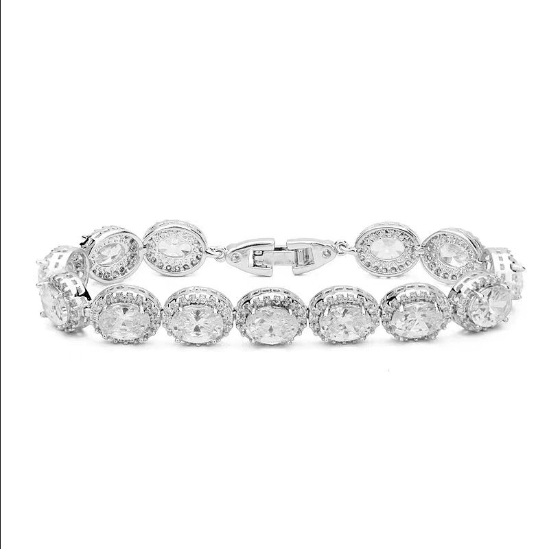 Fashion Oval Zirconia Single Loop Bracelet - jewelry - weilin.com