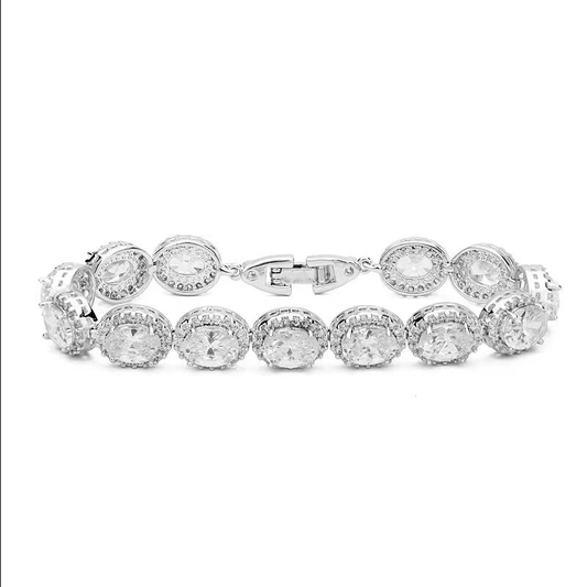 Fashion Oval Zirconia Single Loop Bracelet - jewelry - weilin.com