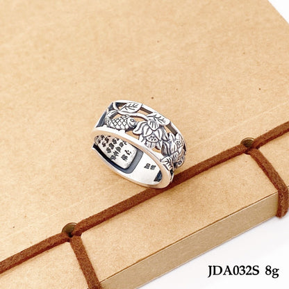 Fashion Peony Sterling Silver Ring - jewelry - weilin.com