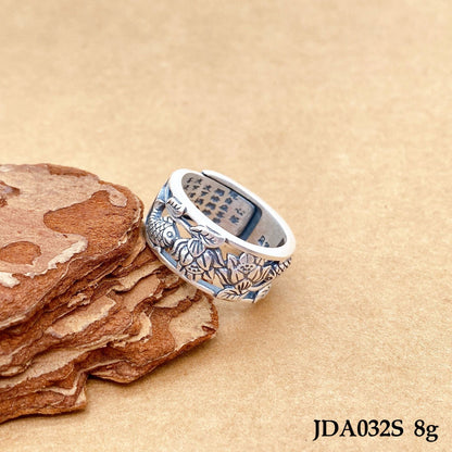 Fashion Peony Sterling Silver Ring - jewelry - weilin.com