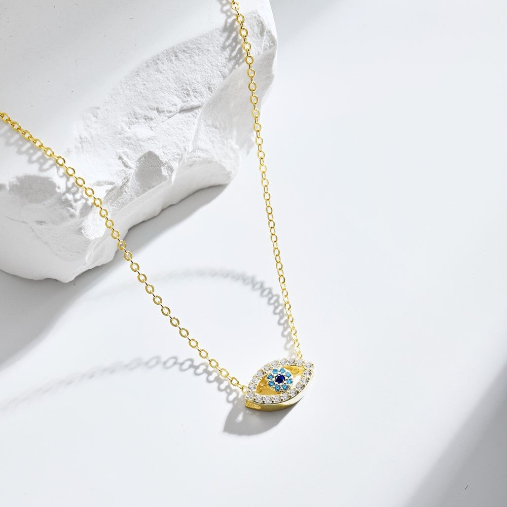 Fashion personality zircon devil eye pendant necklace - jewelry - weilin.com