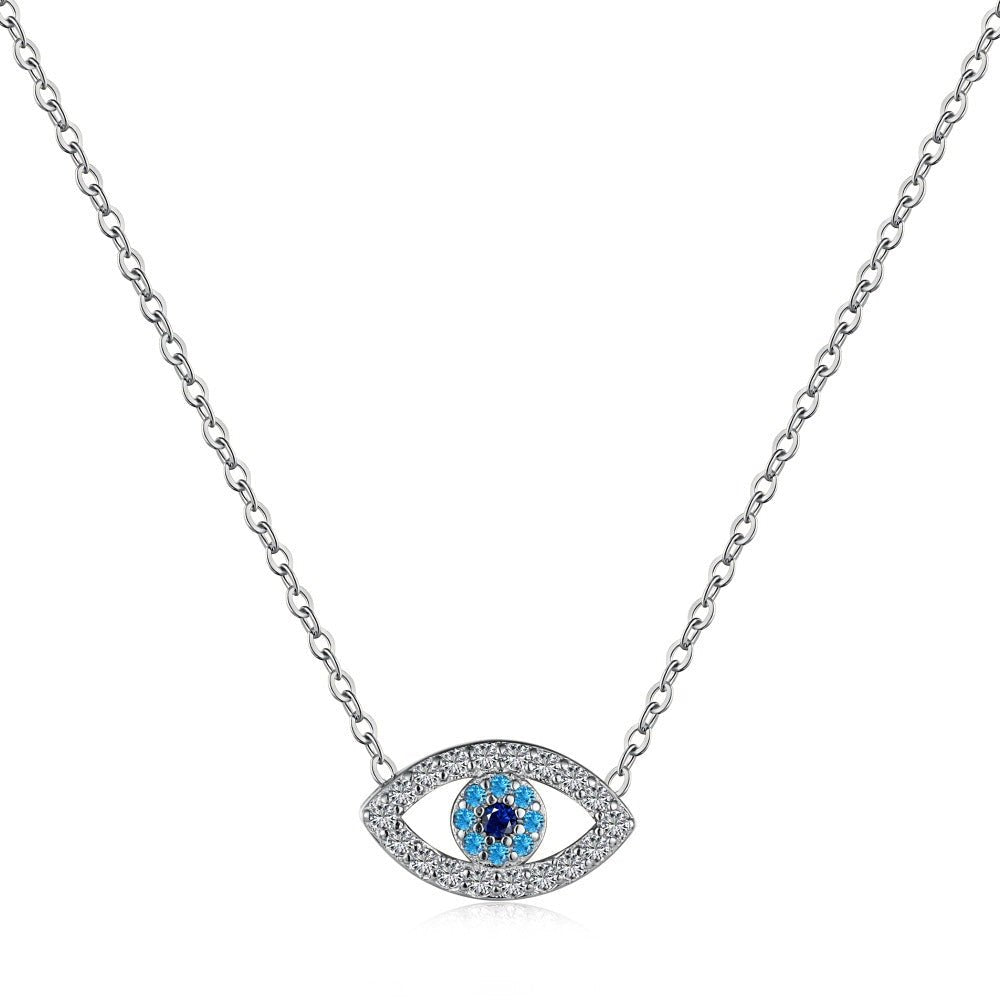 Fashion personality zircon devil eye pendant necklace - jewelry - weilin.com