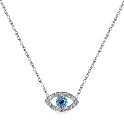 Fashion personality zircon devil eye pendant necklace - jewelry - weilin.com