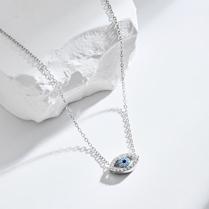 Fashion personality zircon devil eye pendant necklace - jewelry - weilin.com