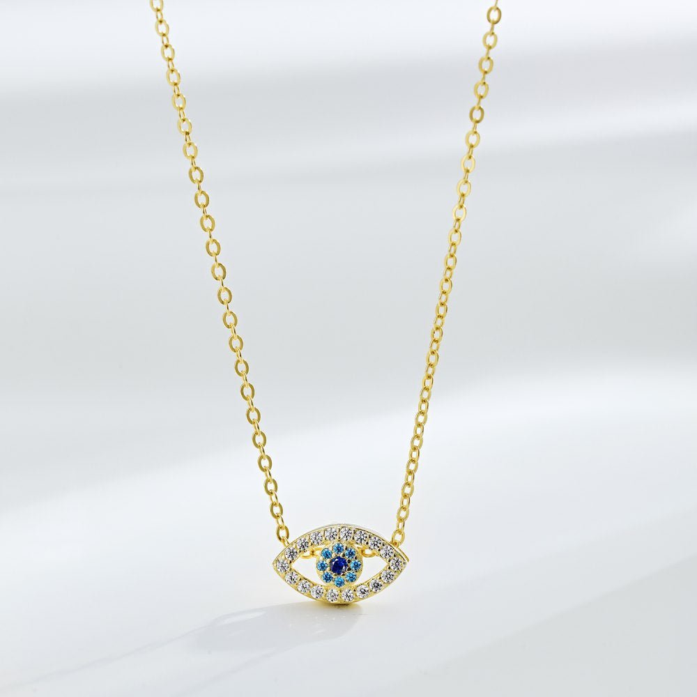 Fashion personality zircon devil eye pendant necklace - jewelry - weilin.com