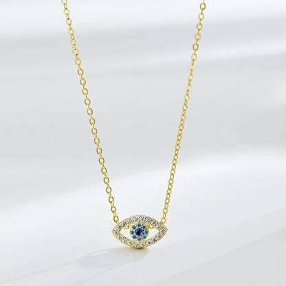 Fashion personality zircon devil eye pendant necklace - jewelry - weilin.com