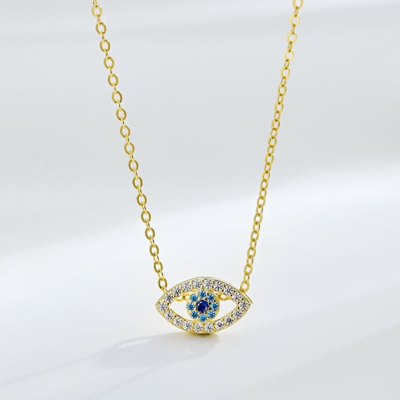 Fashion personality zircon devil eye pendant necklace - jewelry - weilin.com