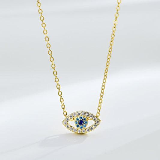 Fashion personality zircon devil eye pendant necklace - jewelry - weilin.com