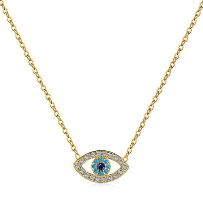 Fashion personality zircon devil eye pendant necklace - jewelry - weilin.com