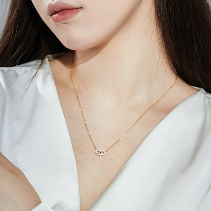 Fashion personality zircon devil eye pendant necklace - jewelry - weilin.com