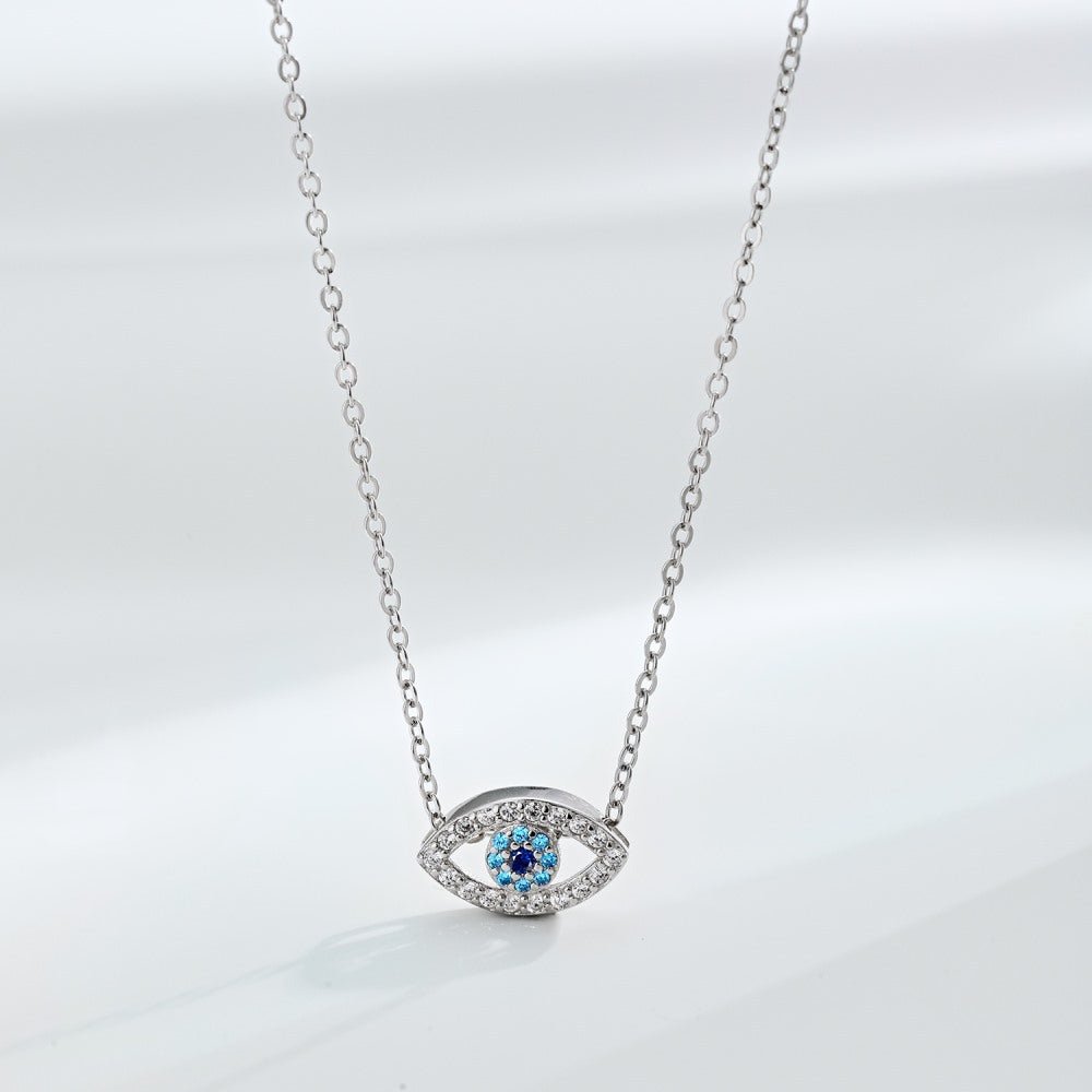 Fashion personality zircon devil eye pendant necklace - jewelry - weilin.com