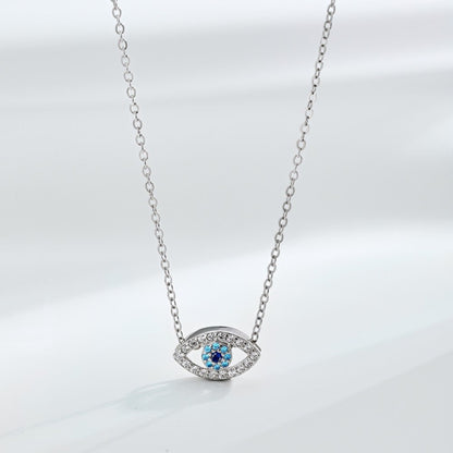 Fashion personality zircon devil eye pendant necklace - jewelry - weilin.com