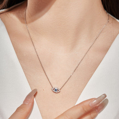 Fashion personality zircon devil eye pendant necklace - jewelry - weilin.com