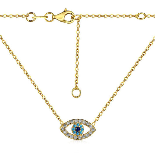 Fashion personality zircon devil eye pendant necklace - jewelry - weilin.com