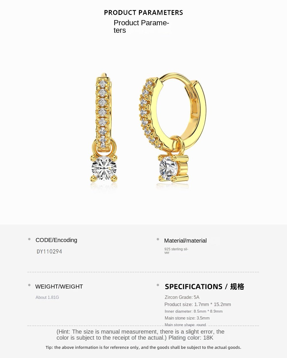 Fashion personality zircon round earrings - jewelry - weilin.com