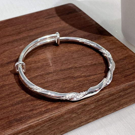Fashion push slide sterling silver bracelet - jewelry - weilin.com
