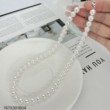 Fashion Round Imitation Pearl Necklace - jewelry - weilin.com