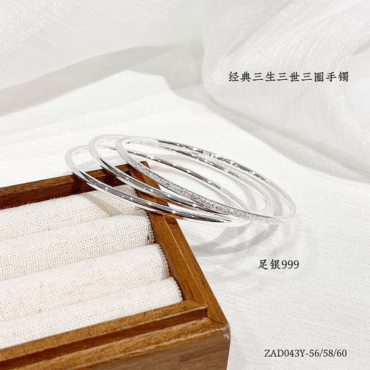 Fashion simple sterling silver bracelet - jewelry - weilin.com