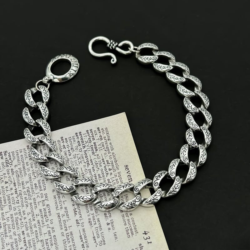 Fashion Vintage Sterling Silver Cuban Bracelet - jewelry - weilin.com