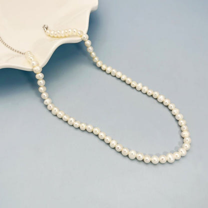 Fashionable and elegant sterling silver pearl necklace - jewelry - weilin.com