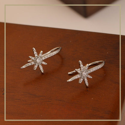 Fashionable and exquisite eight - pointed star zircon earrings - jewelry - weilin.com