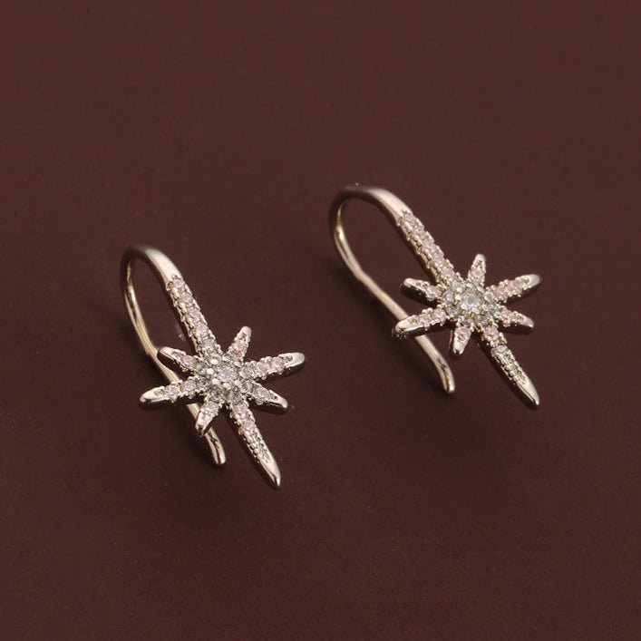 Fashionable and exquisite eight - pointed star zircon earrings - jewelry - weilin.com